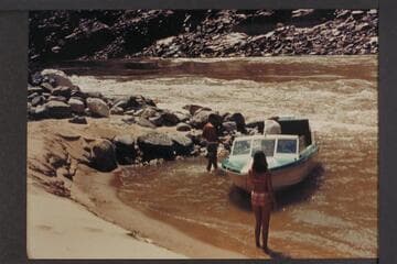 Homer Morgan's boat near head of Bridge Canyon Rapid