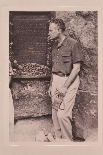 Barry Goldwater at the dedication of the Nevills plaque.  Marble Canyon