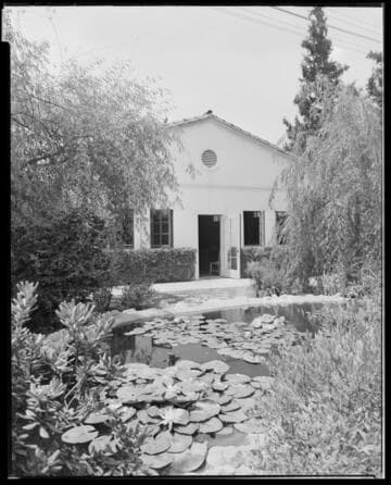 Lily pond, Polytechnic Elementary School, 1030 East California, Pasadena. 1936